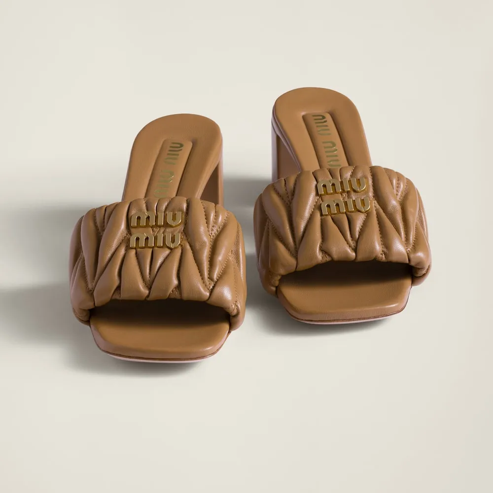 Miu Miu Logo-Lettering Slip-On Sandals