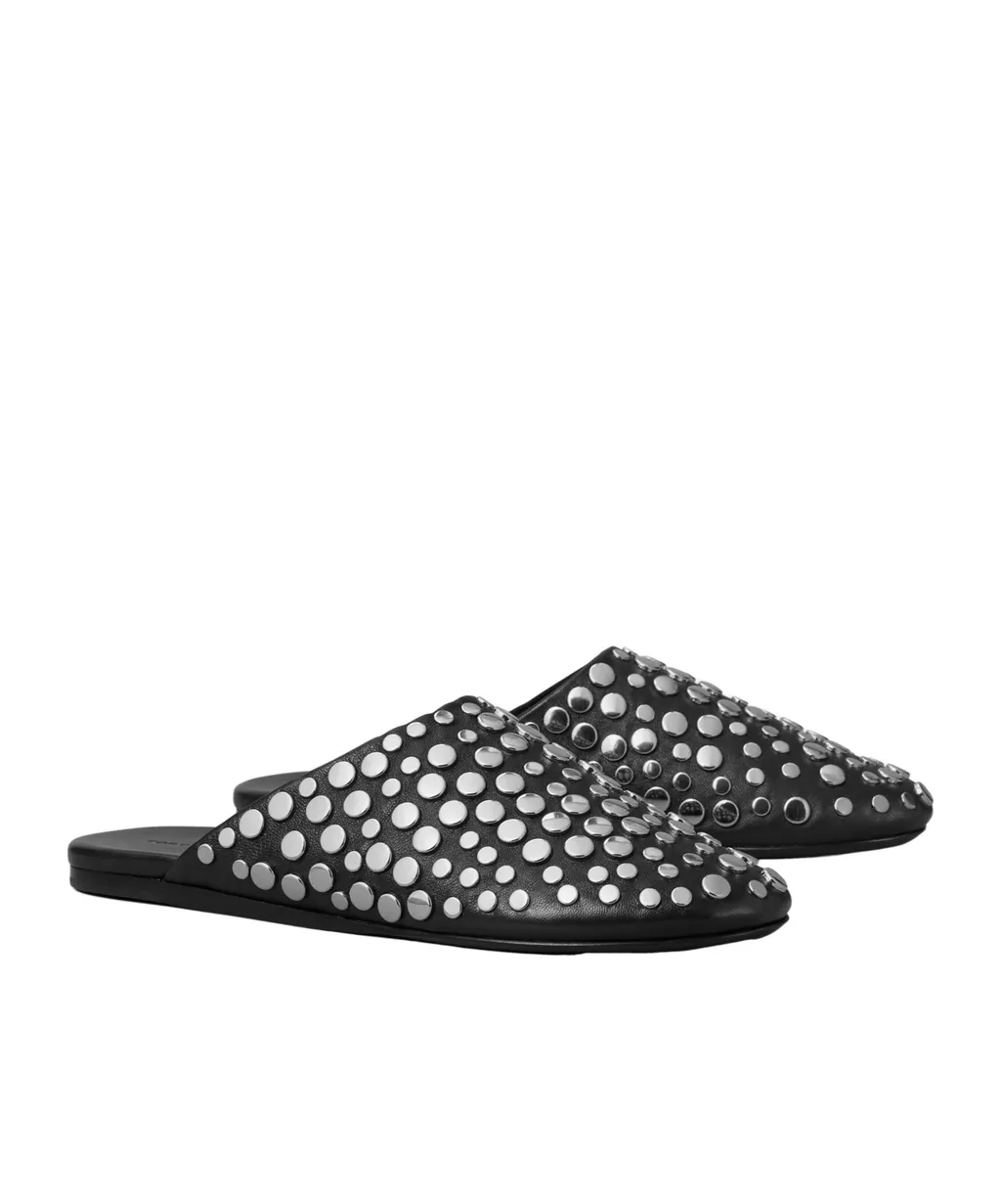 Tory Burch Stud Detailed Round-Toe Mules