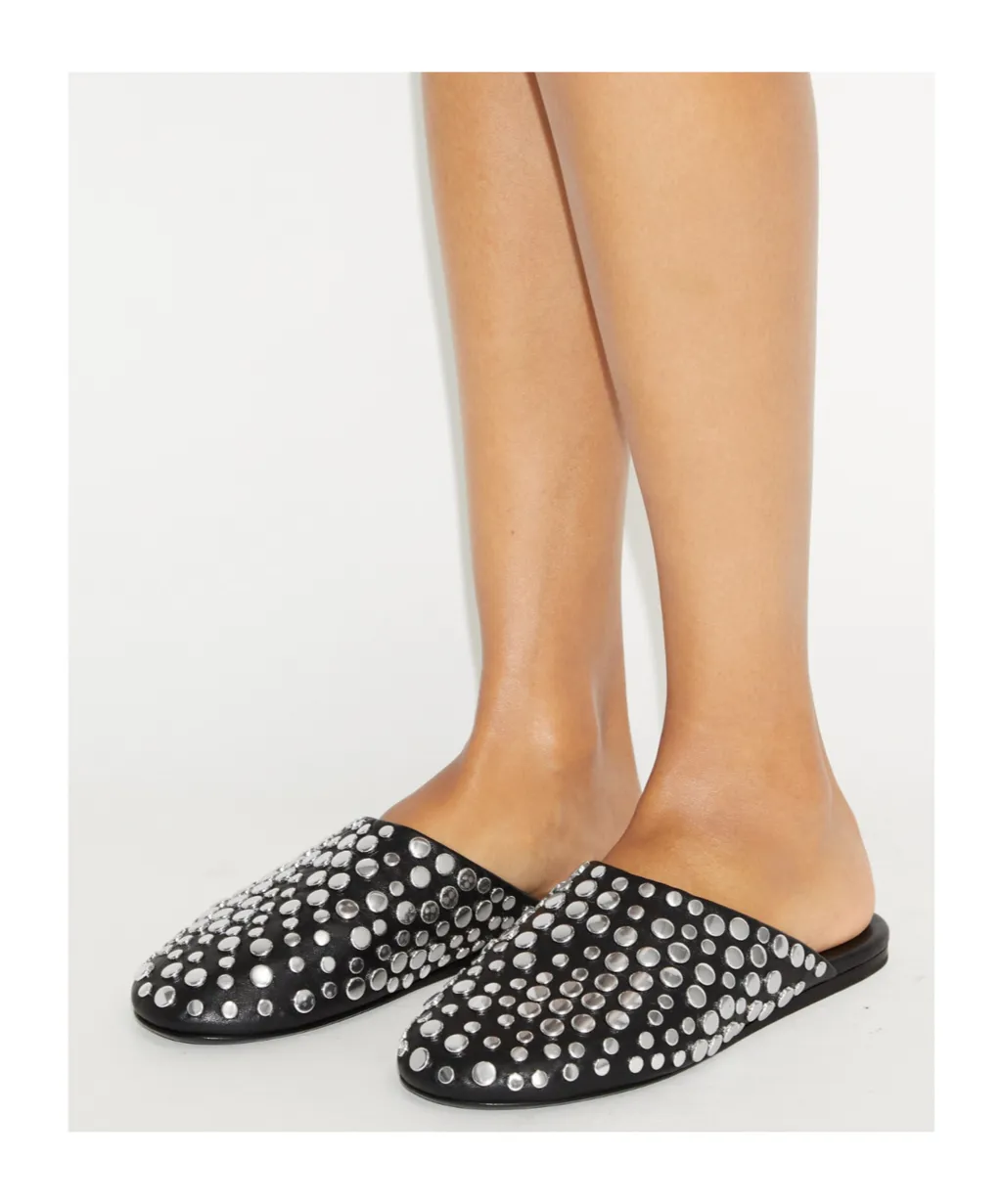 Tory Burch Stud Detailed Round-Toe Mules
