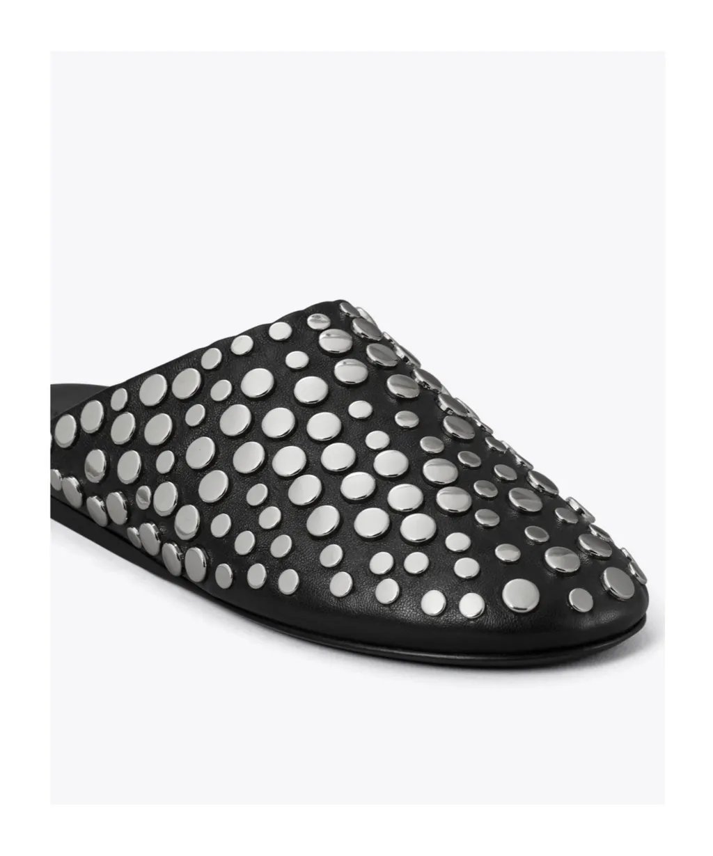 Tory Burch Stud Detailed Round-Toe Mules