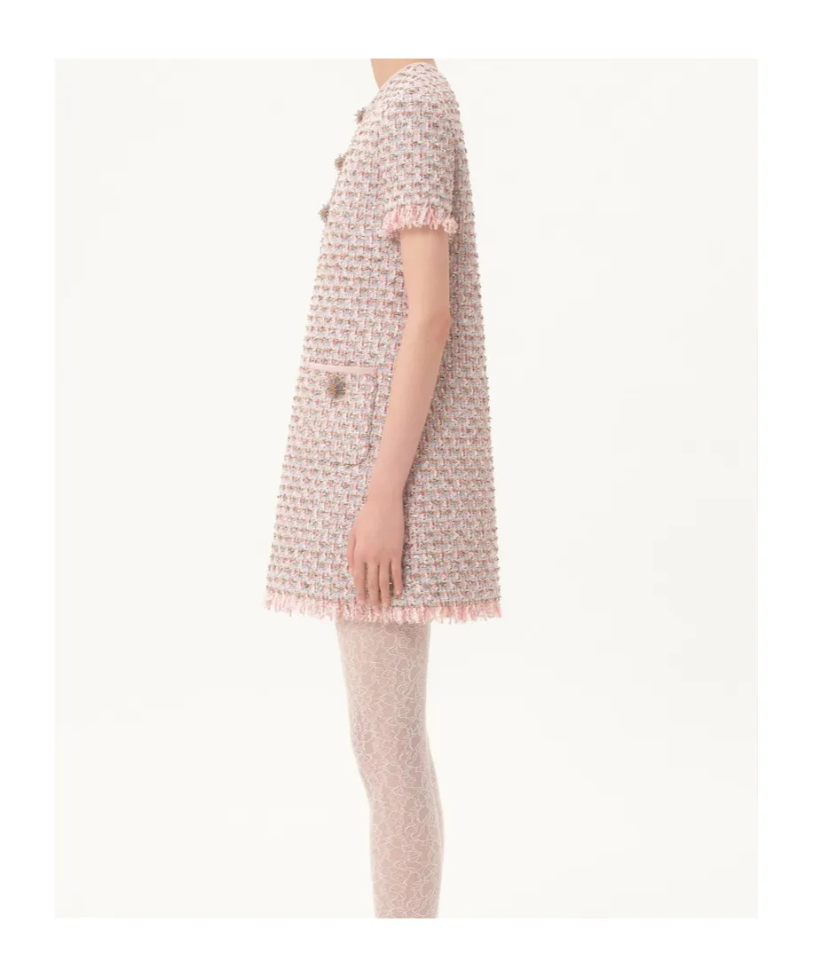 Valentino Embellished Fringed Edge Dress