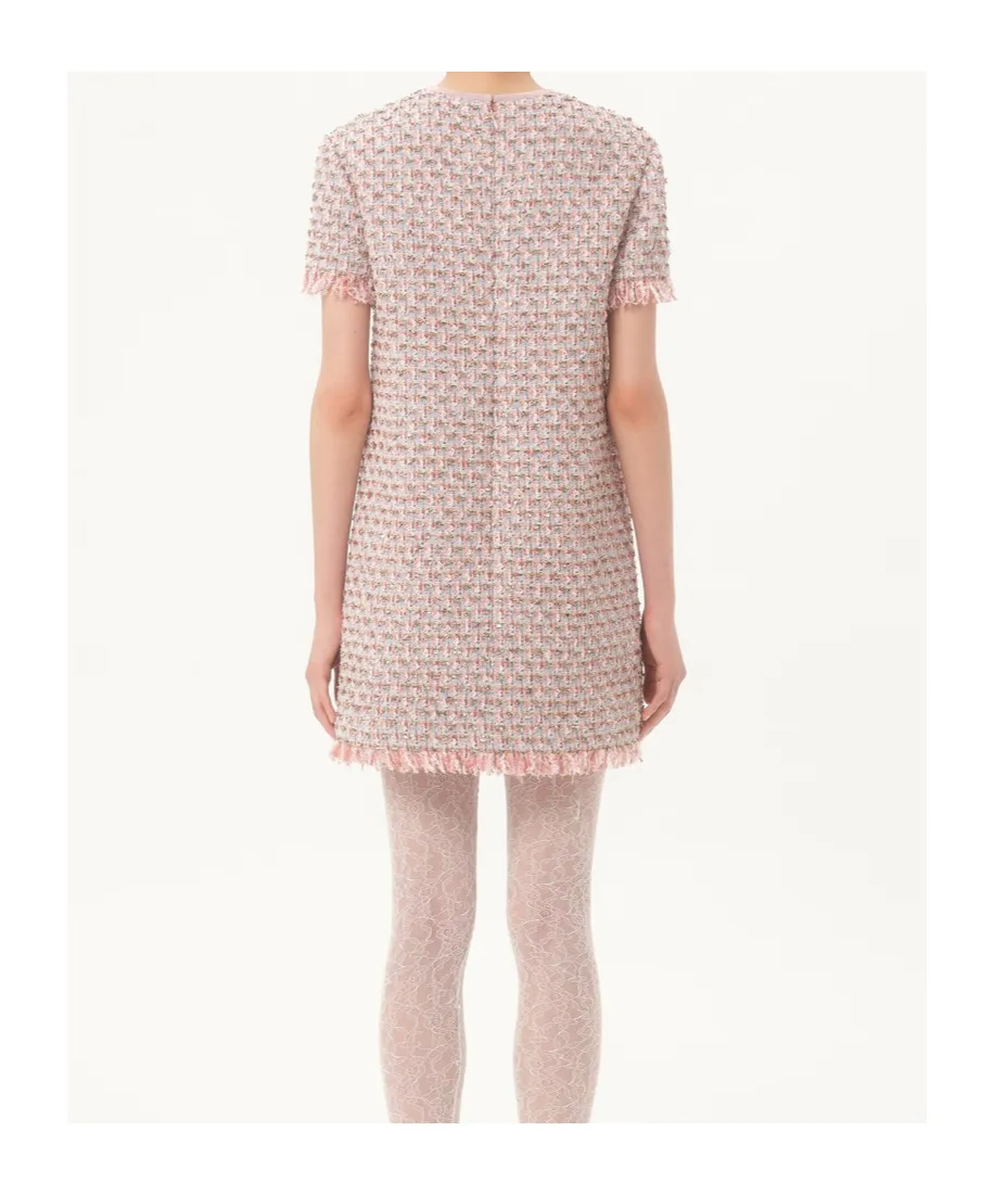 Valentino Embellished Fringed Edge Dress