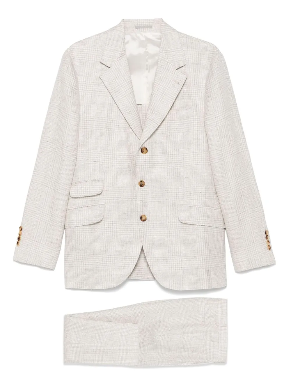 Single-Breast Checked Suit