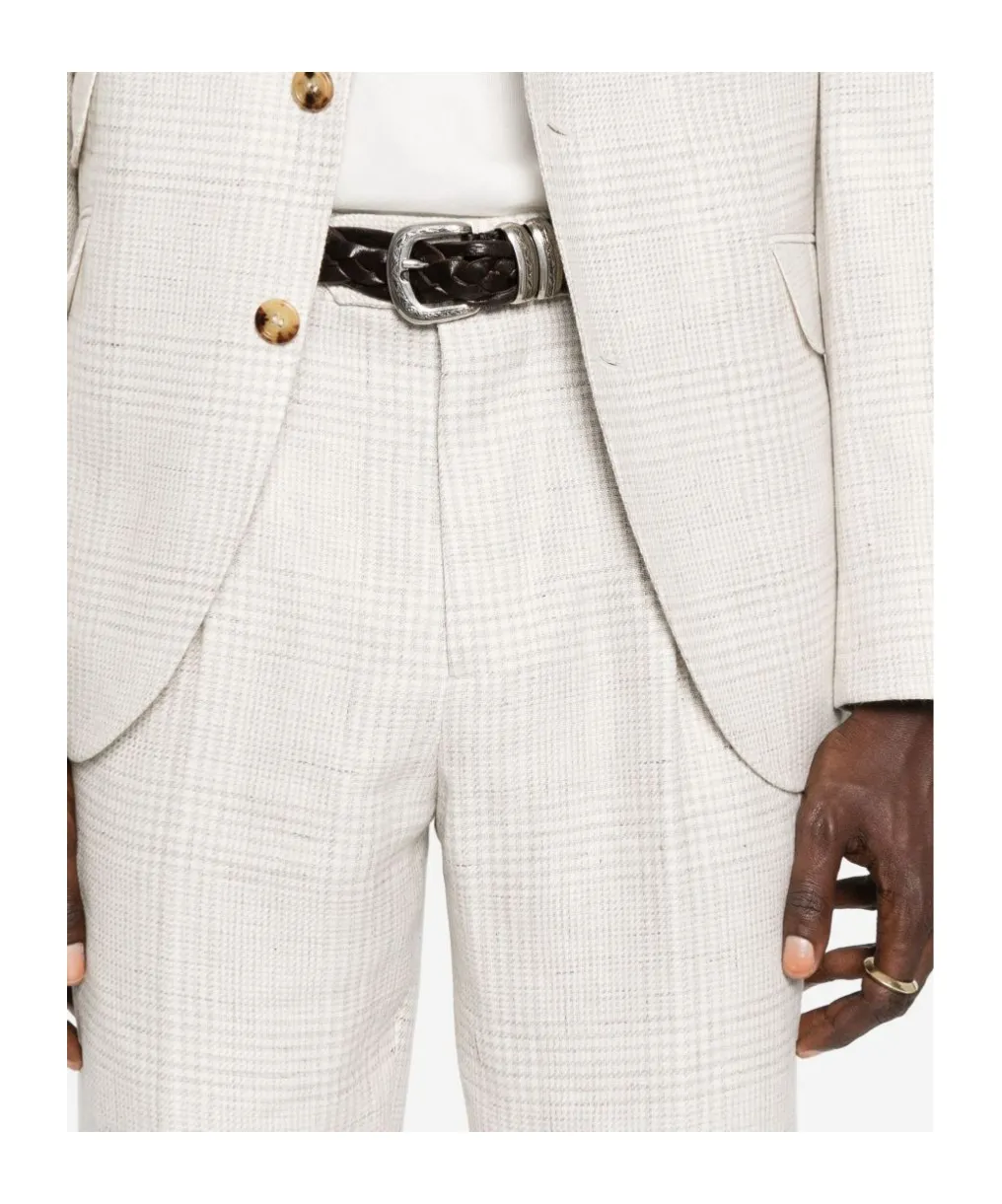 Single-Breast Checked Suit
