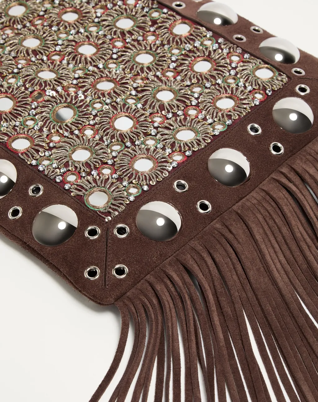 Valentino Vlogo Signature Fringed Edge Shoulder Bag