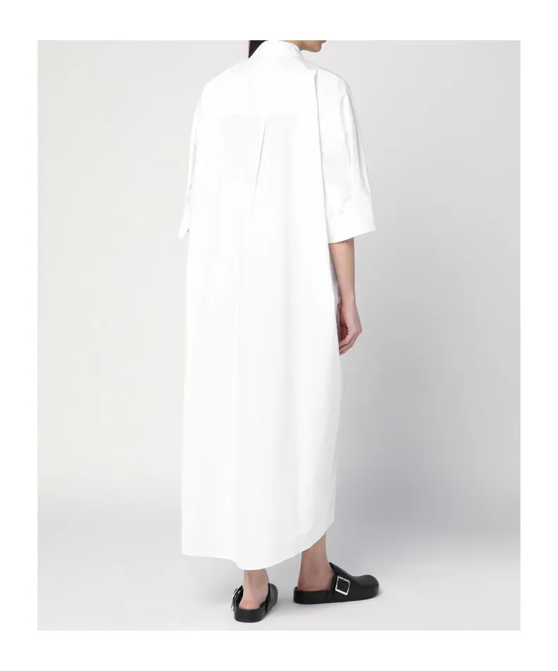 White Chemise Dress In Cotton