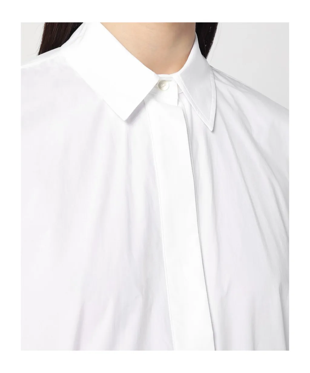 White Chemise Dress In Cotton