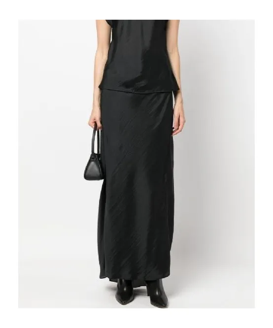 Satin-Finish Maxi Skirt