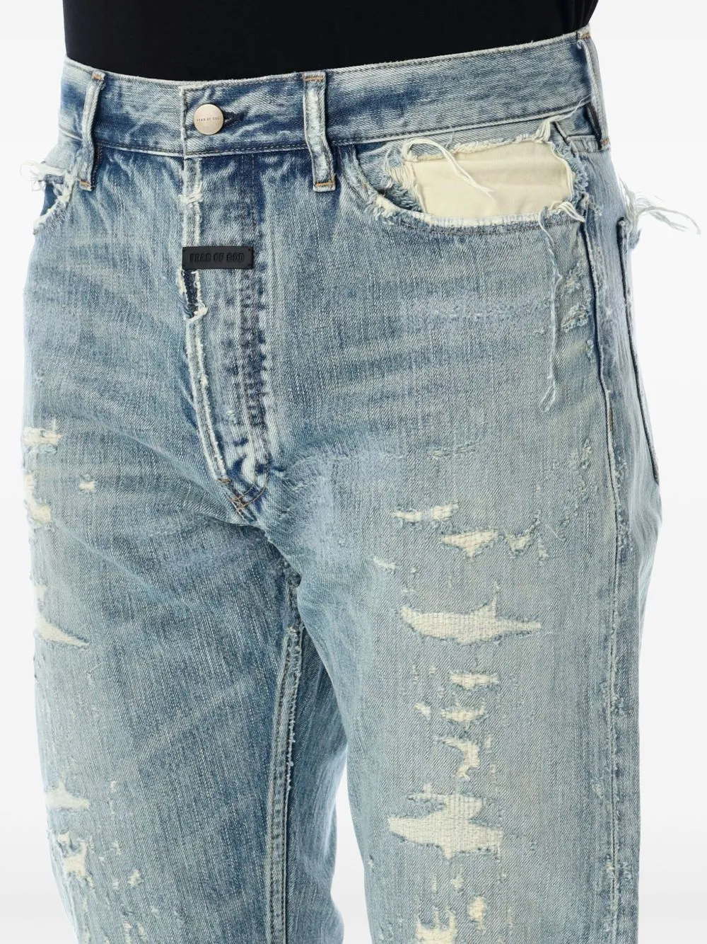 Fear Of God Sraight-Leg Frayed-Edge Jeans