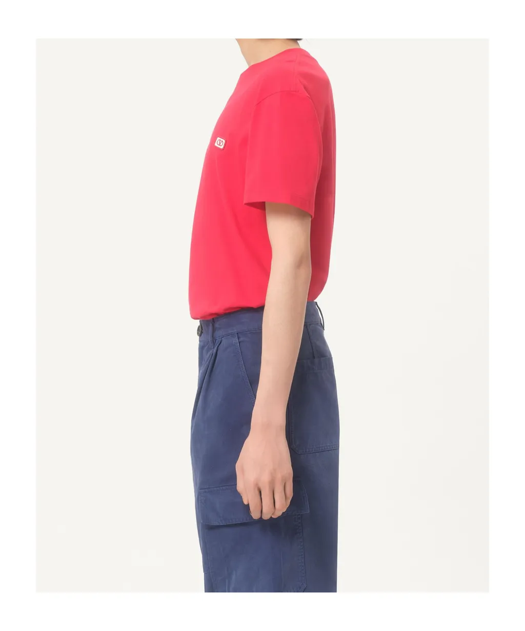 Valentino Logo Patch Crewneck T-Shirt