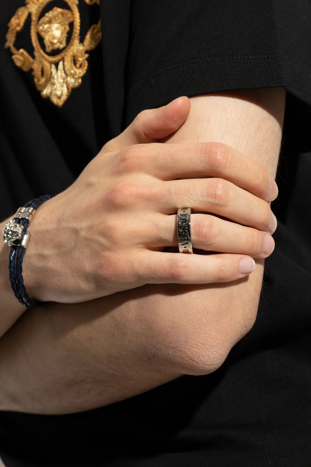 Versace Logo Engraved Ring
