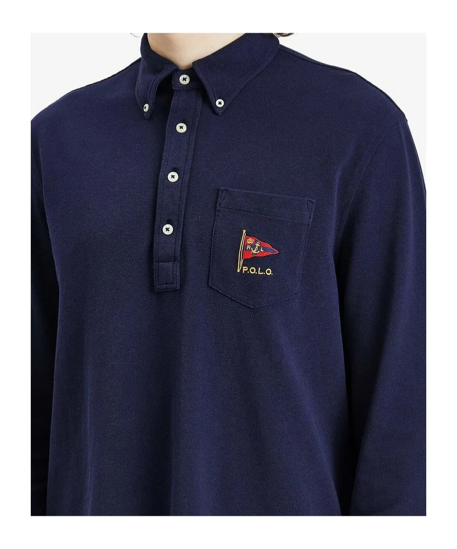 Polo Ralph Lauren Logo Embroidered Long Sleeved Polo Shhirt