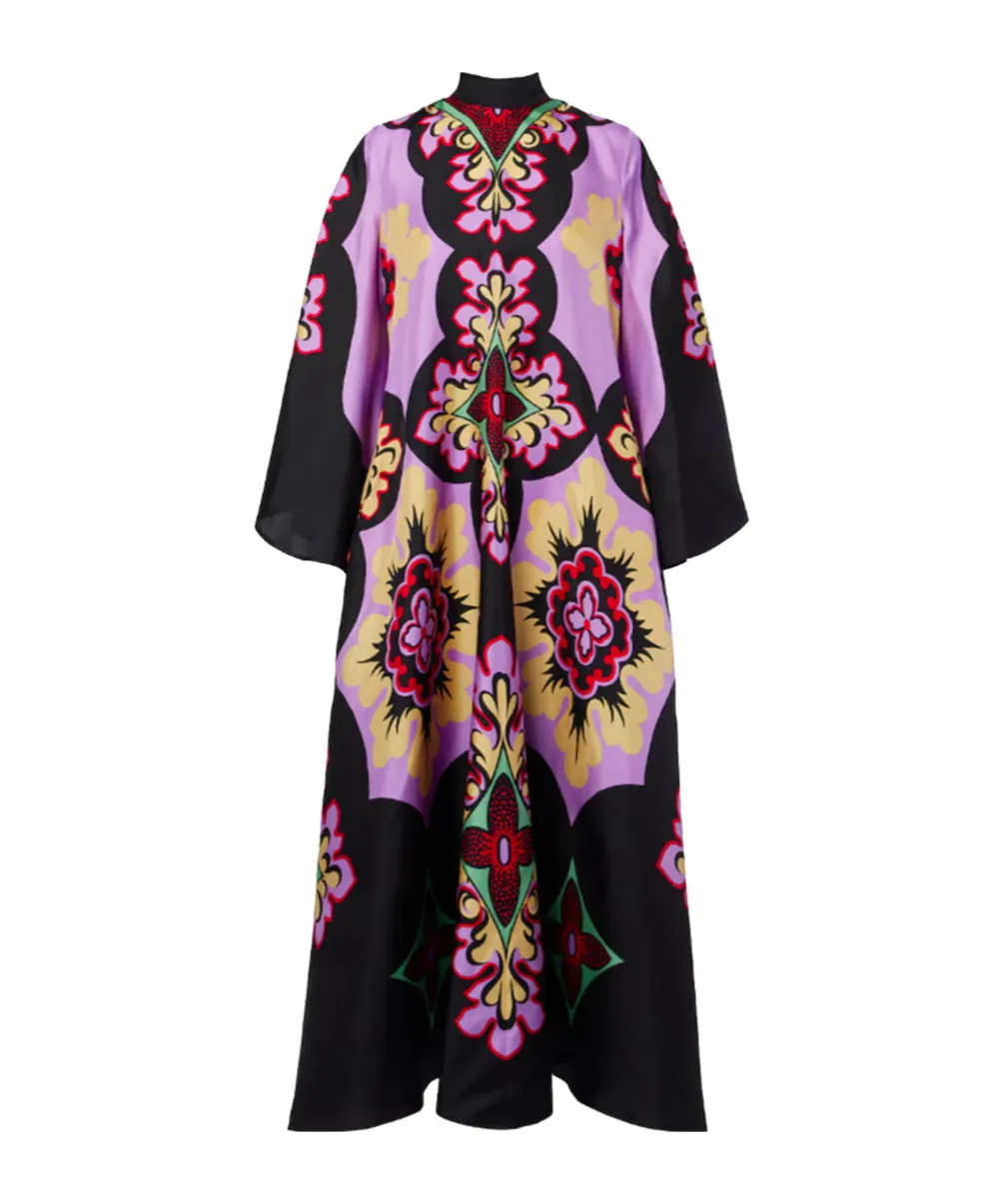 Printed Silk Maxi Dress