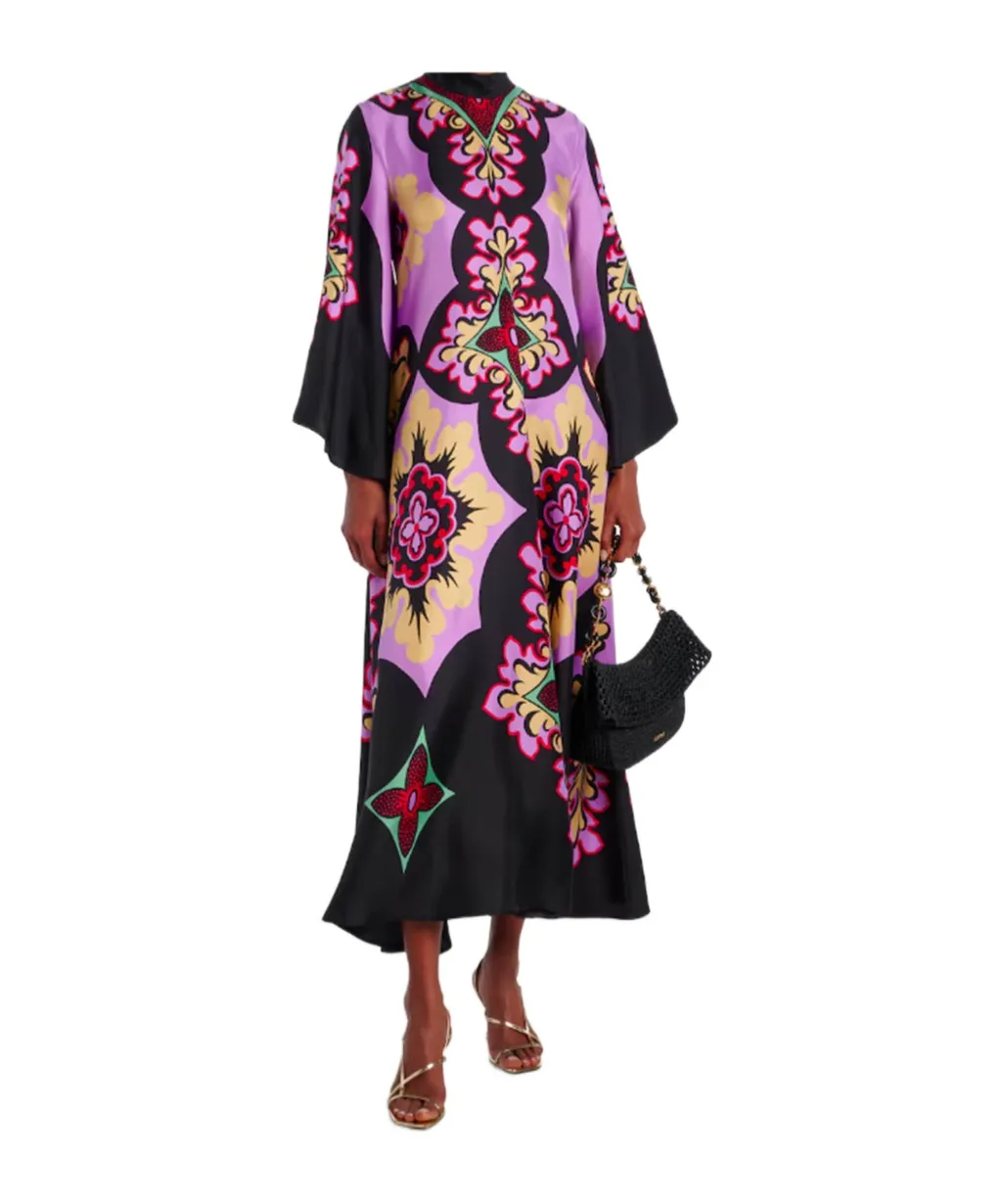 Printed Silk Maxi Dress