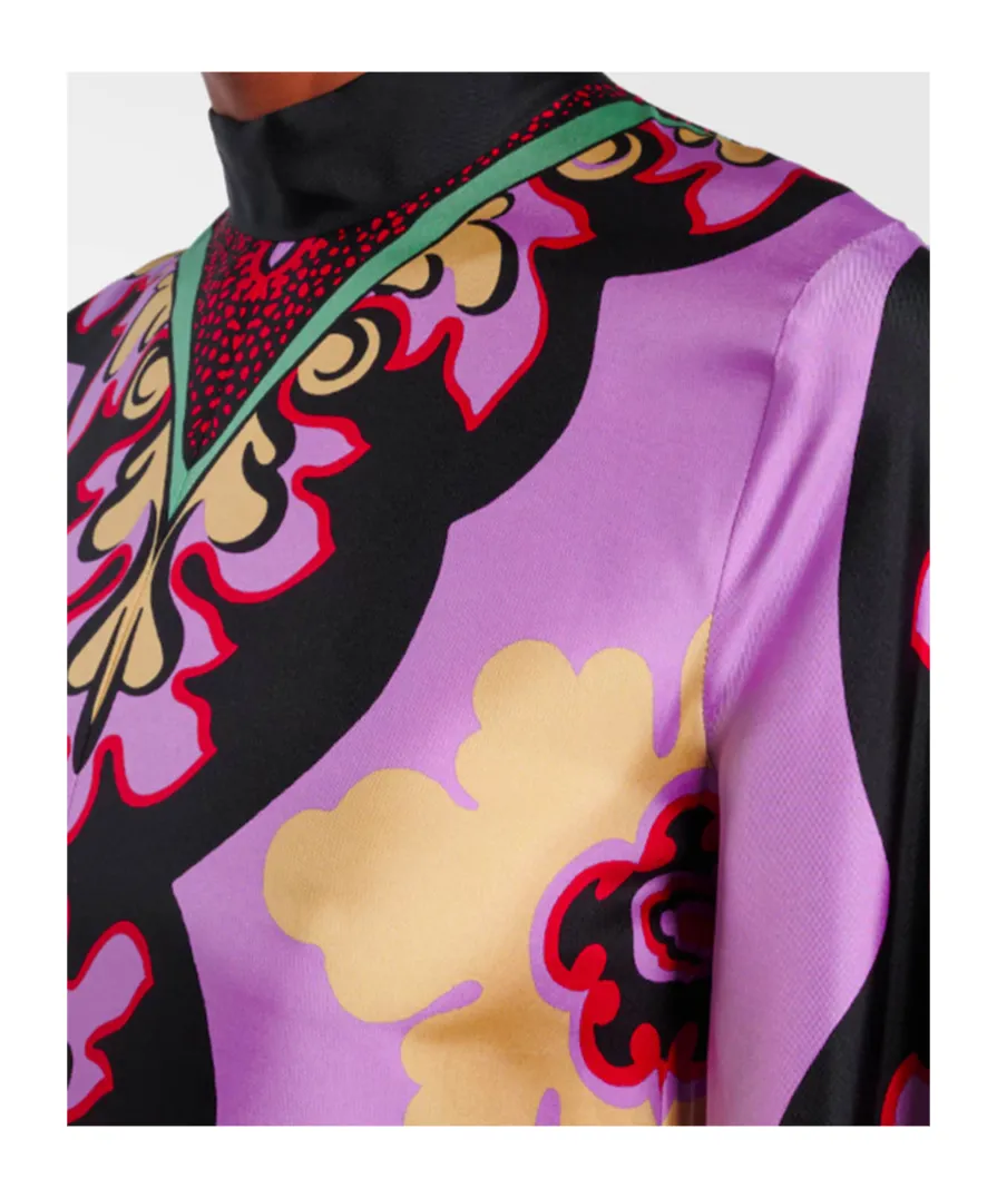 Printed Silk Maxi Dress