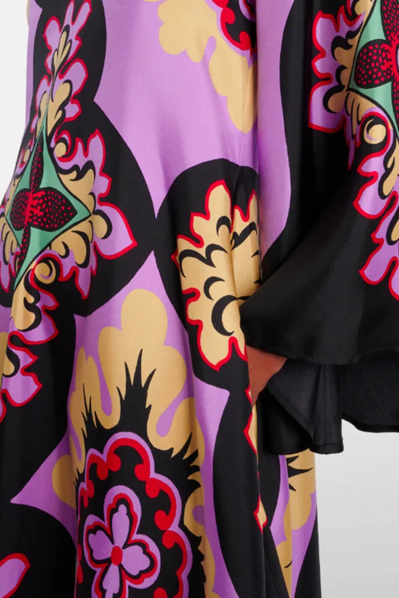 Printed Silk Maxi Dress