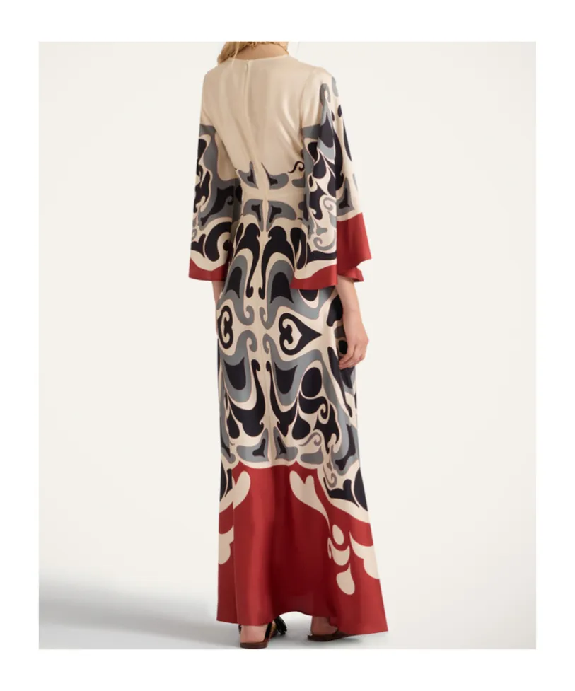 La Doublej Bell Sleeve Patterned Dress