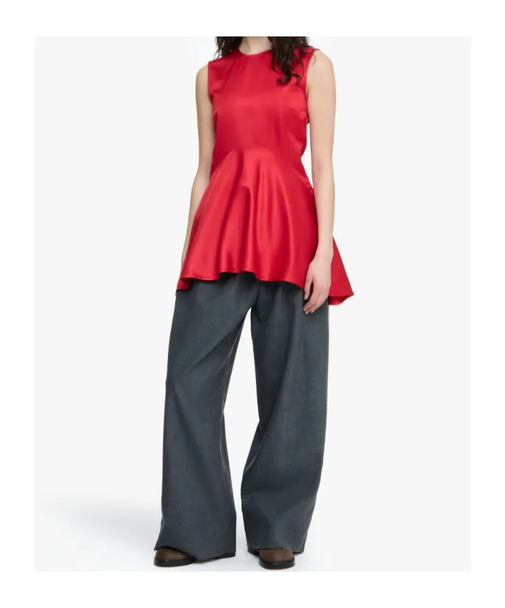 Draped Hem Sleeveless Top