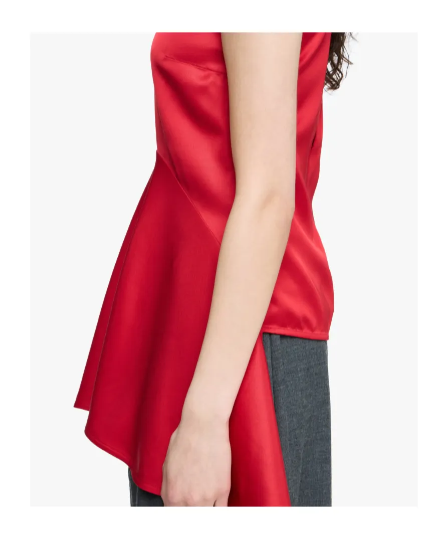 Draped Hem Sleeveless Top