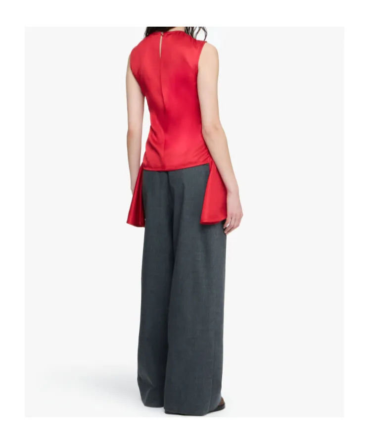 Draped Hem Sleeveless Top