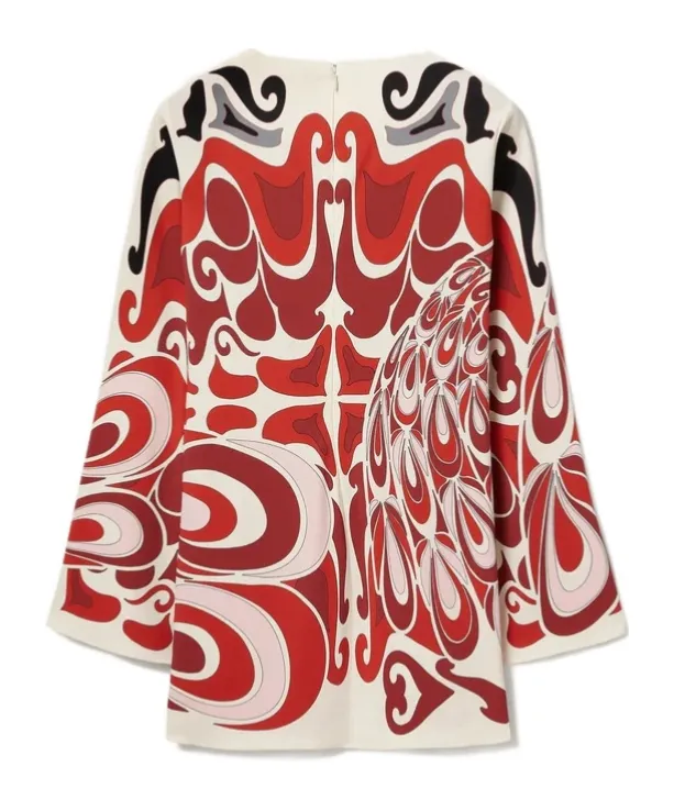 La Doublej Geometric Flared-Sleeve Mini Dress