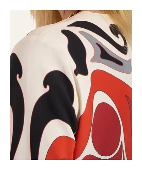 La Doublej Geometric Flared-Sleeve Mini Dress