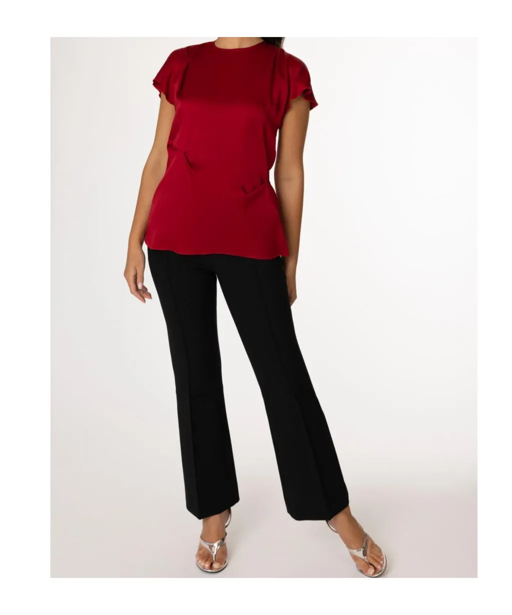 Short-Sleeve Draped Top