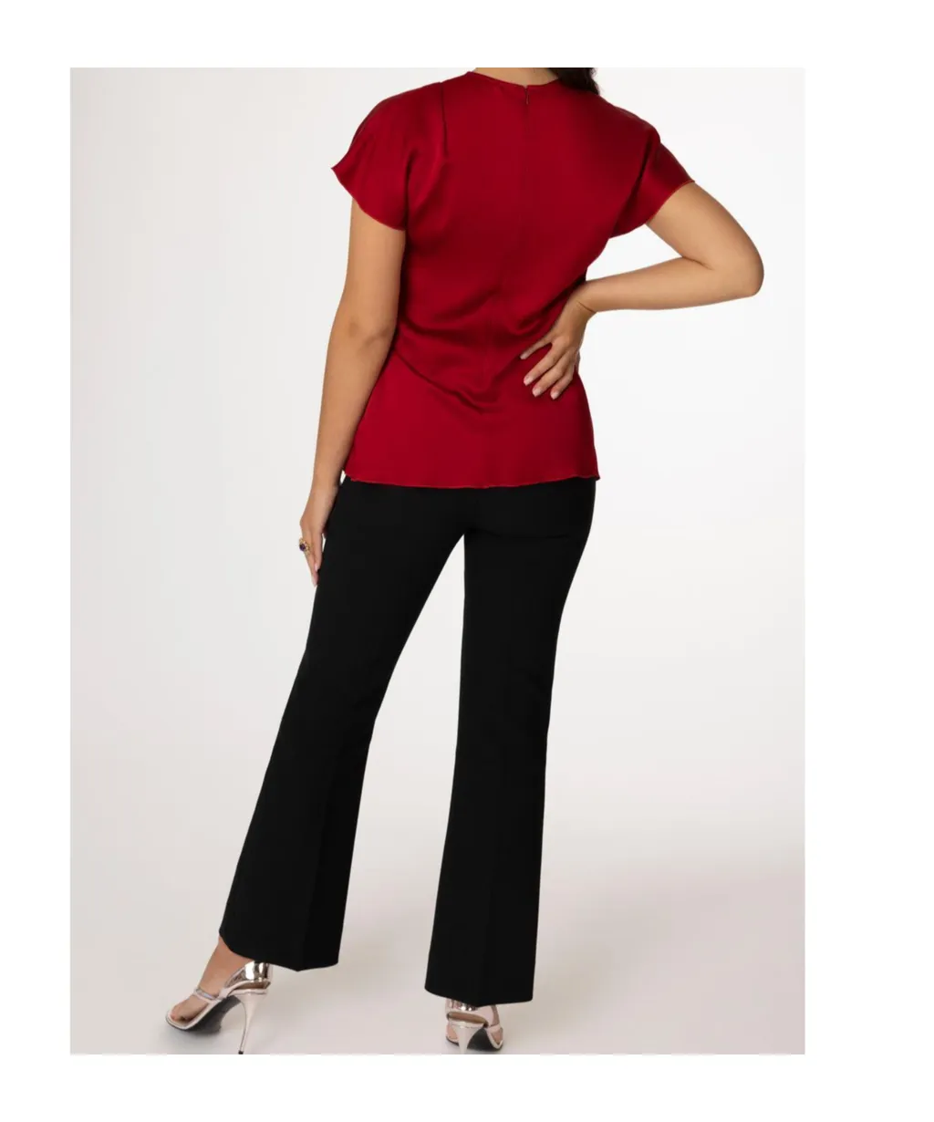 Short-Sleeve Draped Top