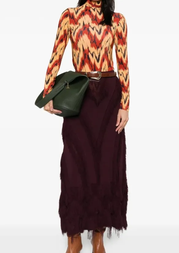 High-Neck Patterned T-Shirt