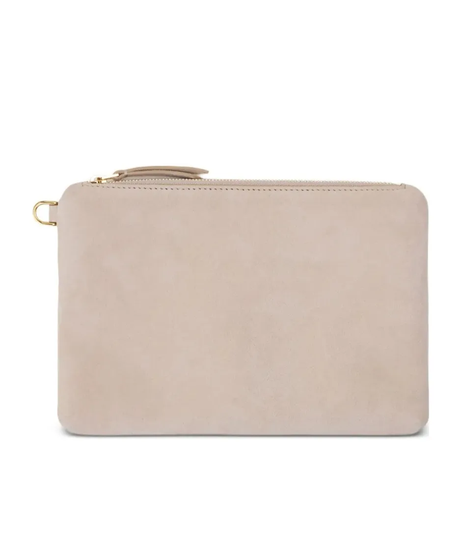 Leather Clasp-Closure Tote Bag