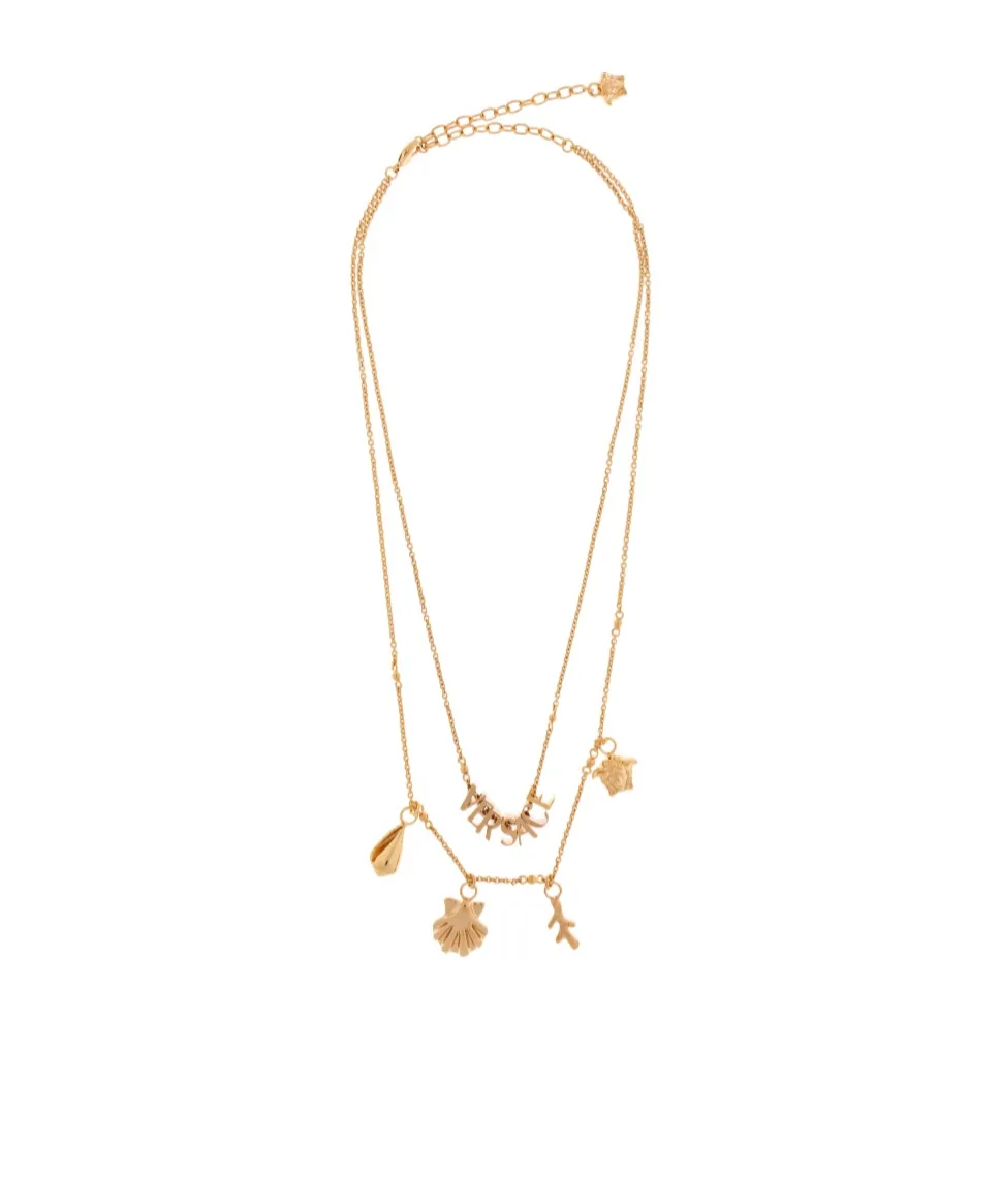 Versace Logo Lettering Charms Necklace