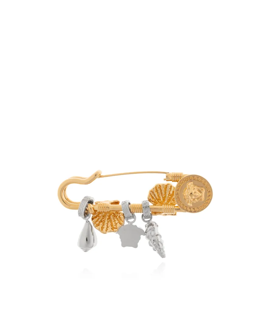 Versace Two-Toned Charms Brooch