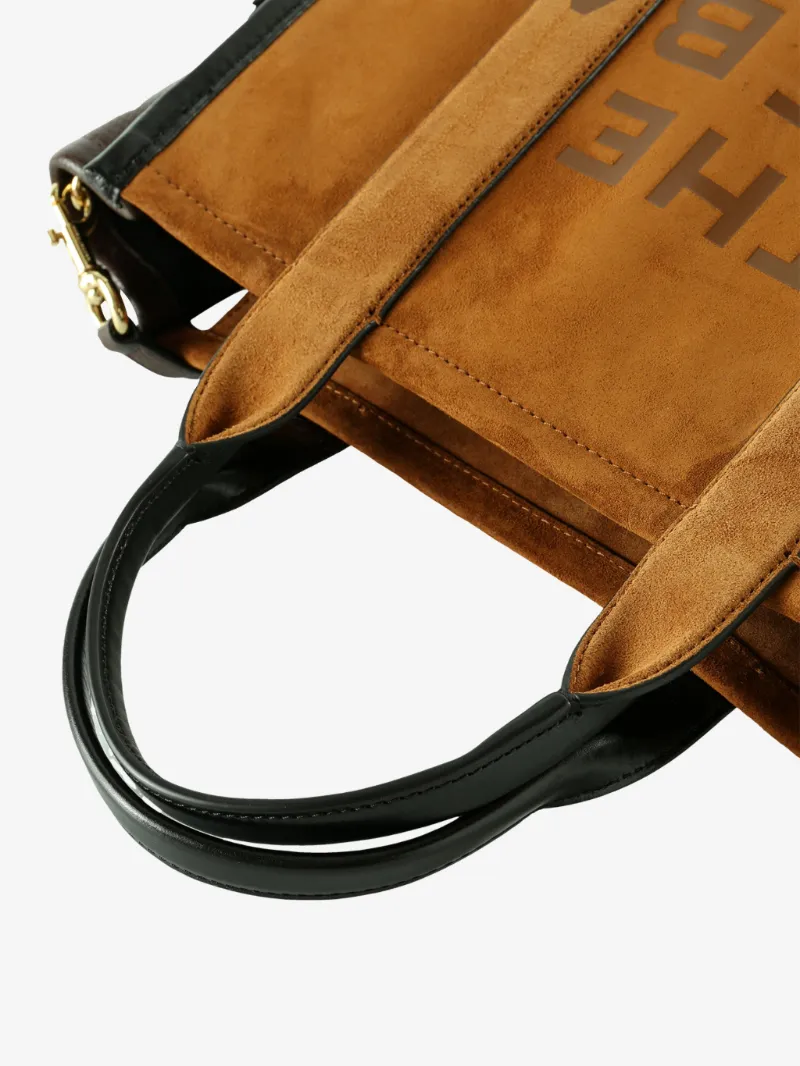 The Medium Suede Leather Blocked Tote Bag