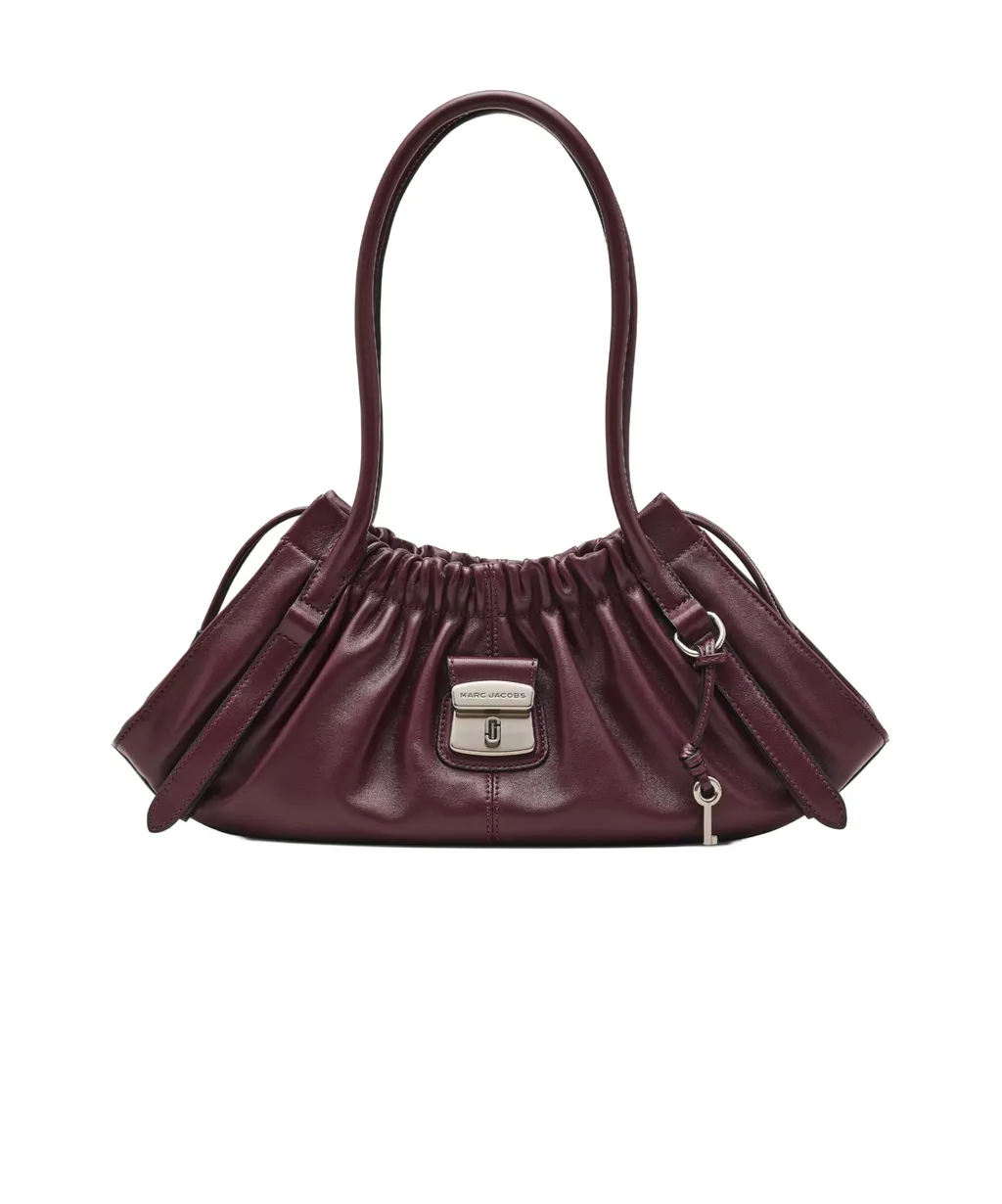 The Cristina Ruched Leather Shoulder Bag
