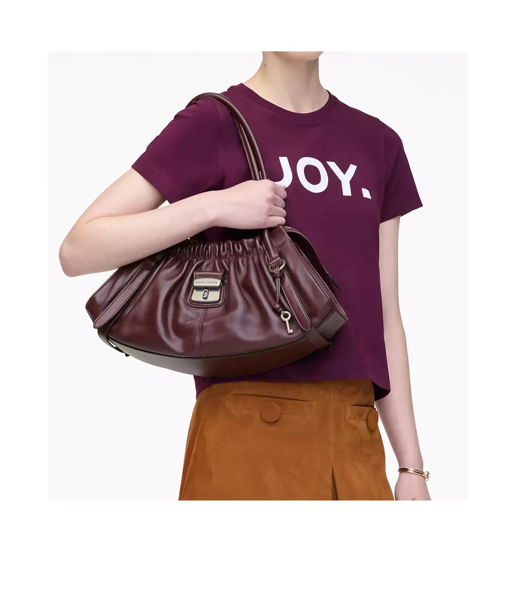 The Cristina Ruched Leather Shoulder Bag