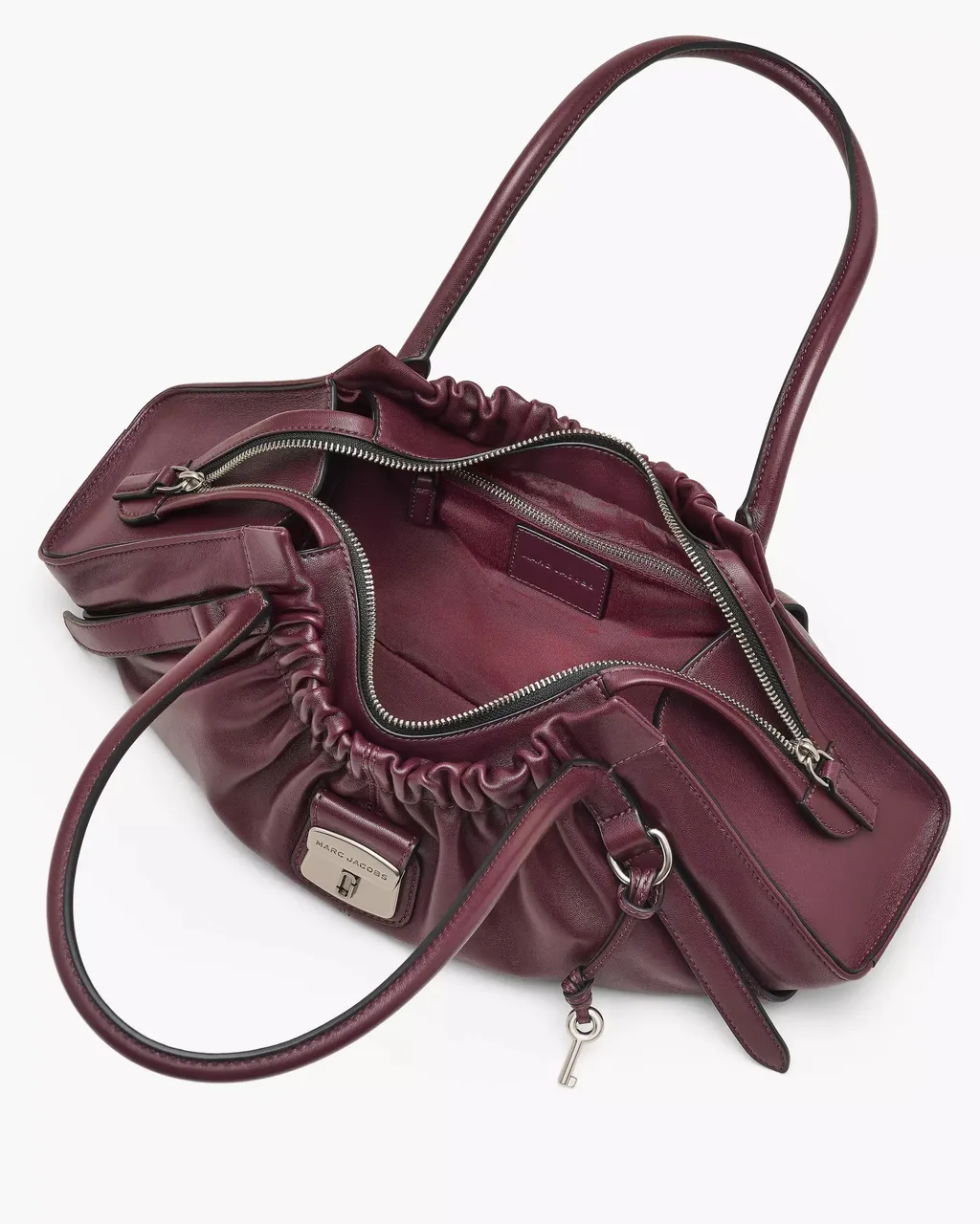 The Cristina Ruched Leather Shoulder Bag