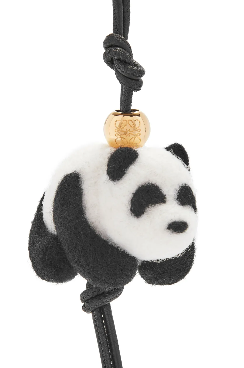 Panda Charm In Felt And Calfskin
