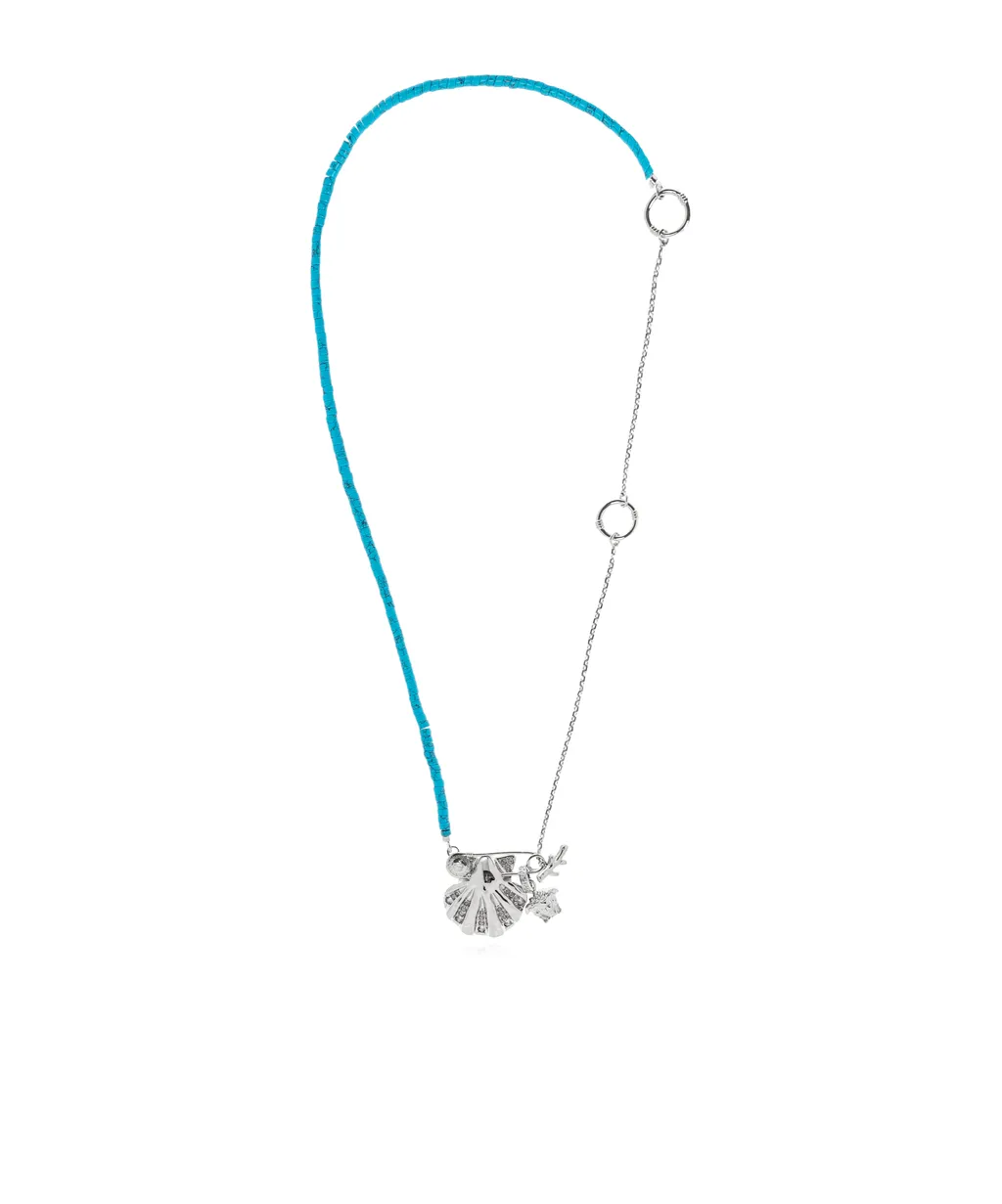 Versace Embellished Pendant Necklace