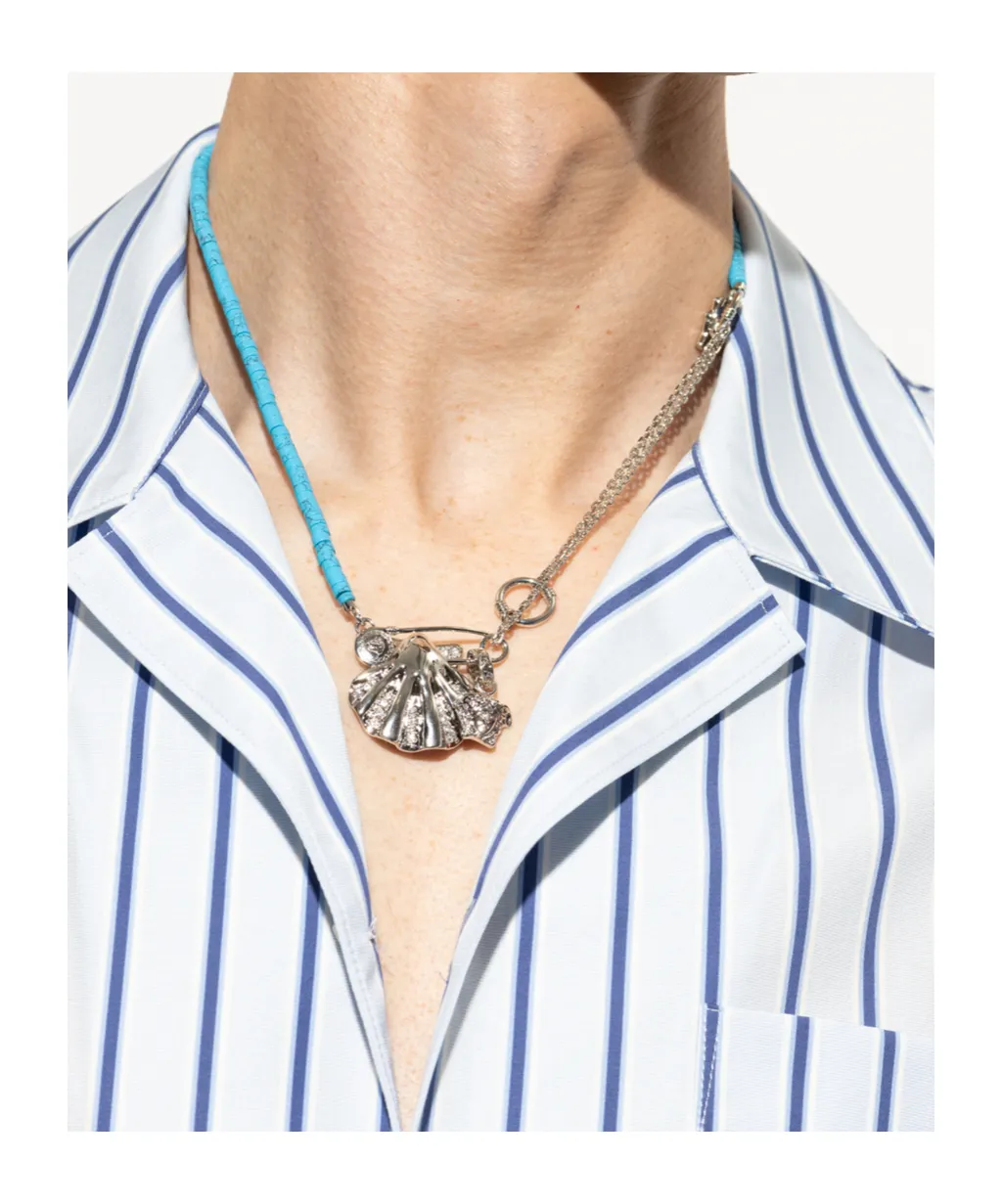 Versace Embellished Pendant Necklace