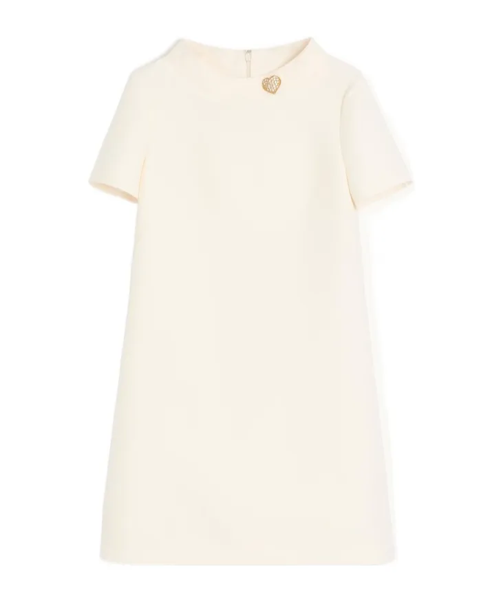 Valentino Heart Embellished Short-Sleeved Dress