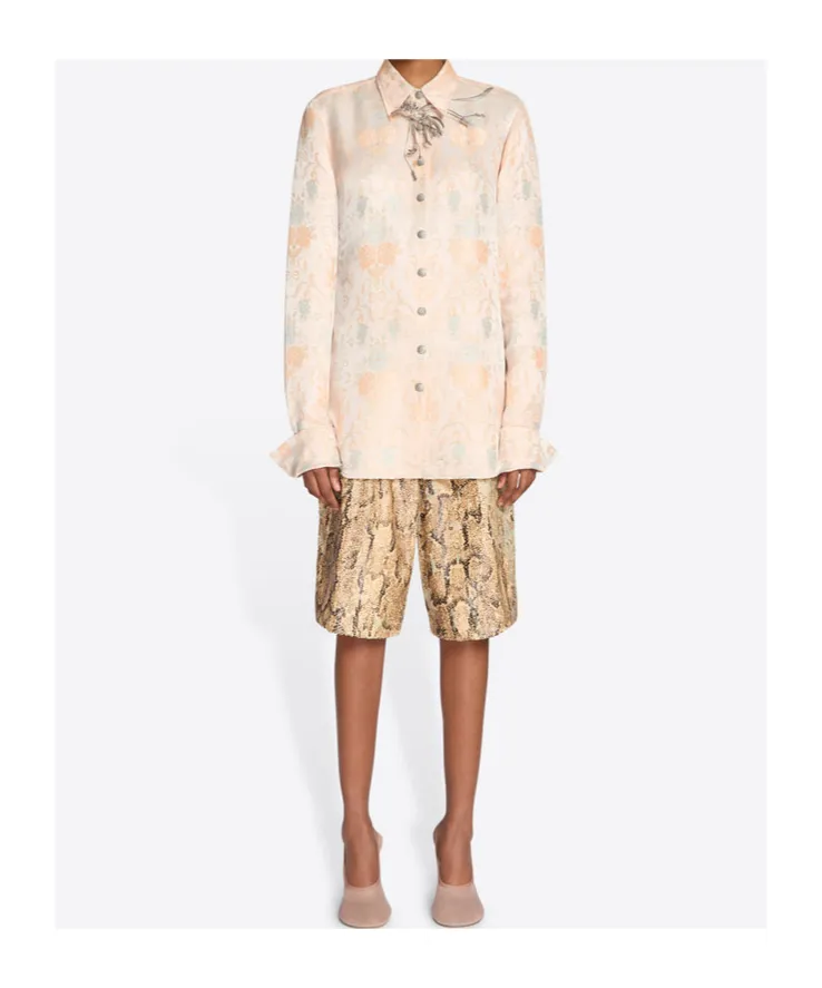 Dries Van Noten Jacquard Curved Hem Shirt