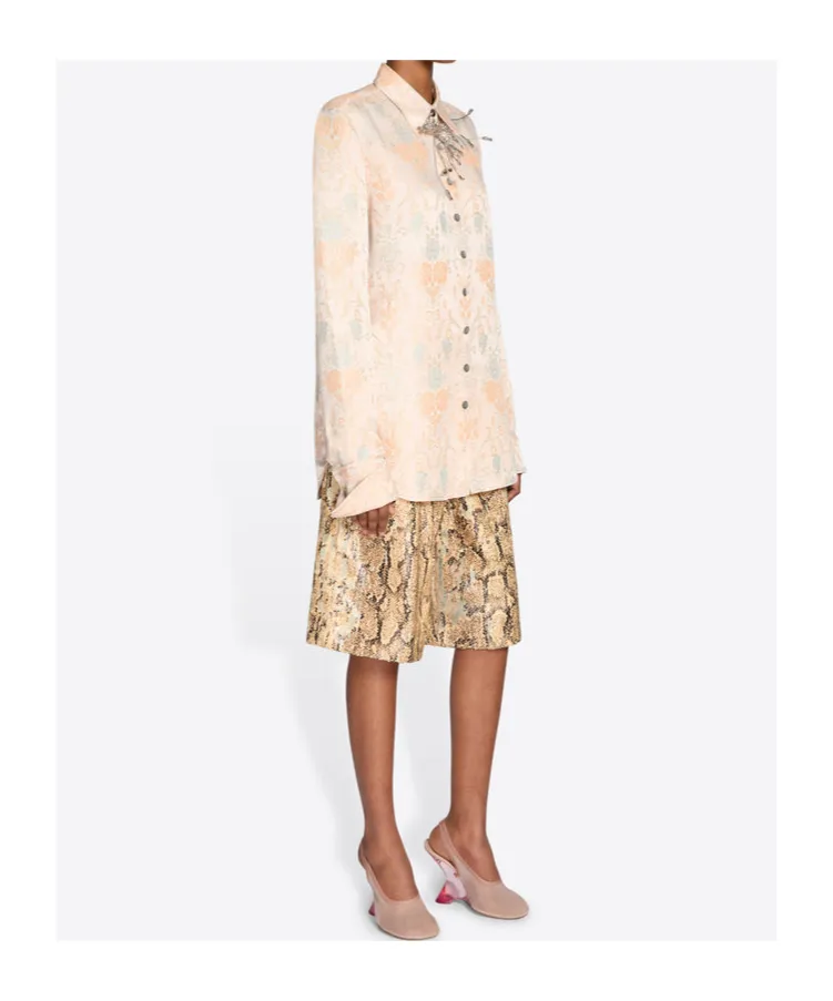 Dries Van Noten Jacquard Curved Hem Shirt