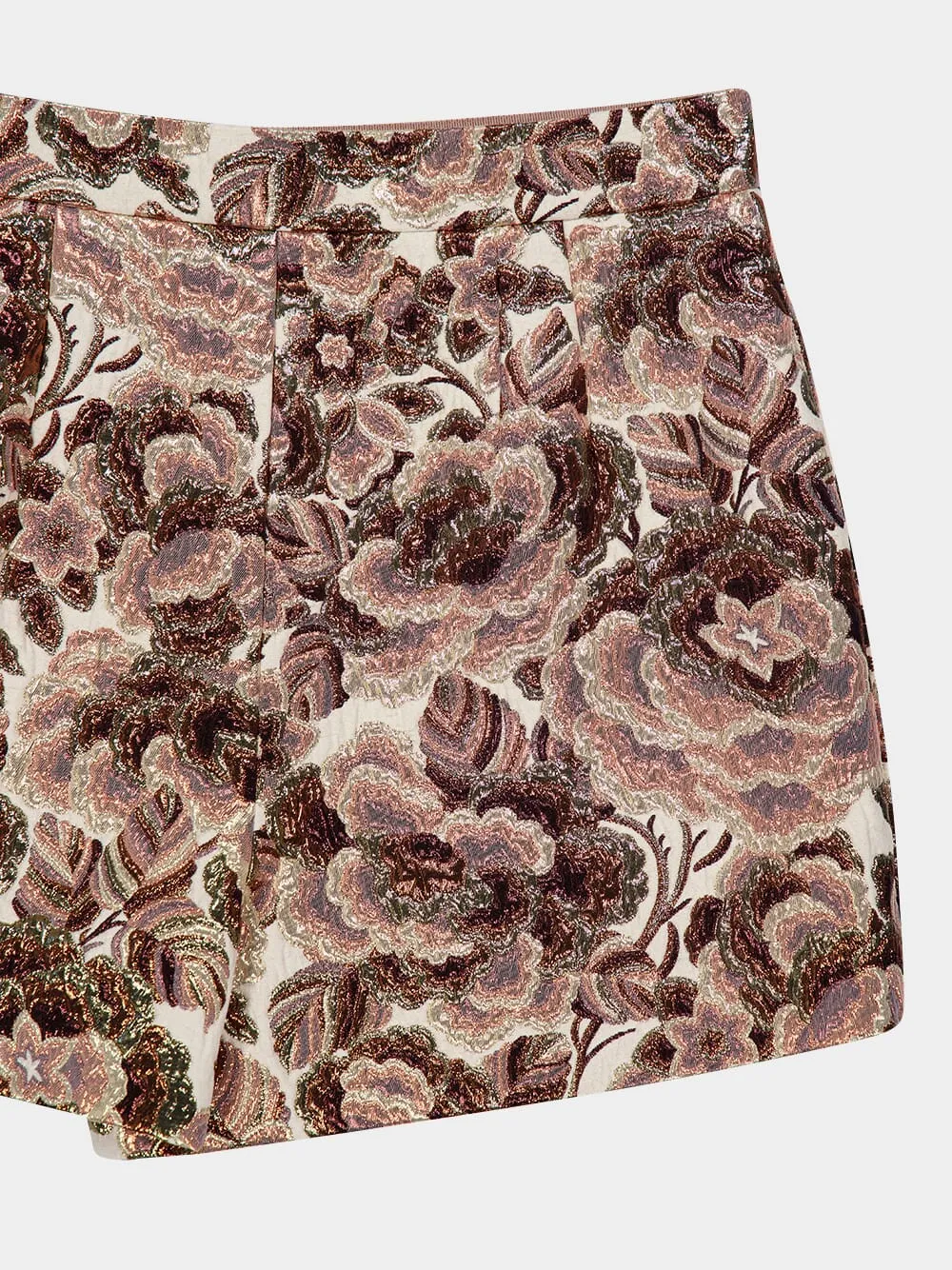Valentino	Floral Jacquard High Waist Shorts