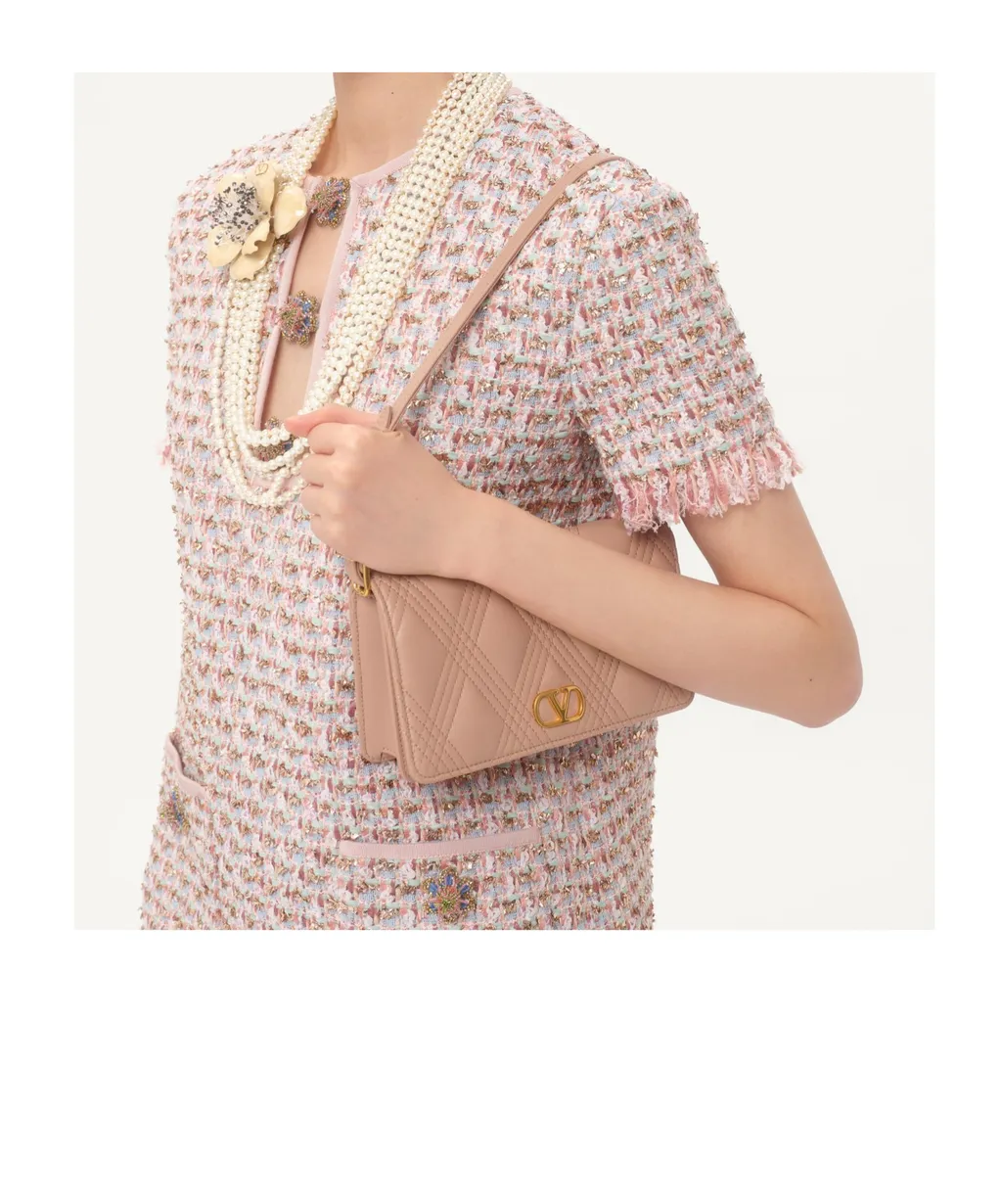 Valentino Quiltie 67 Foldover Top Mini Shoulder Bag