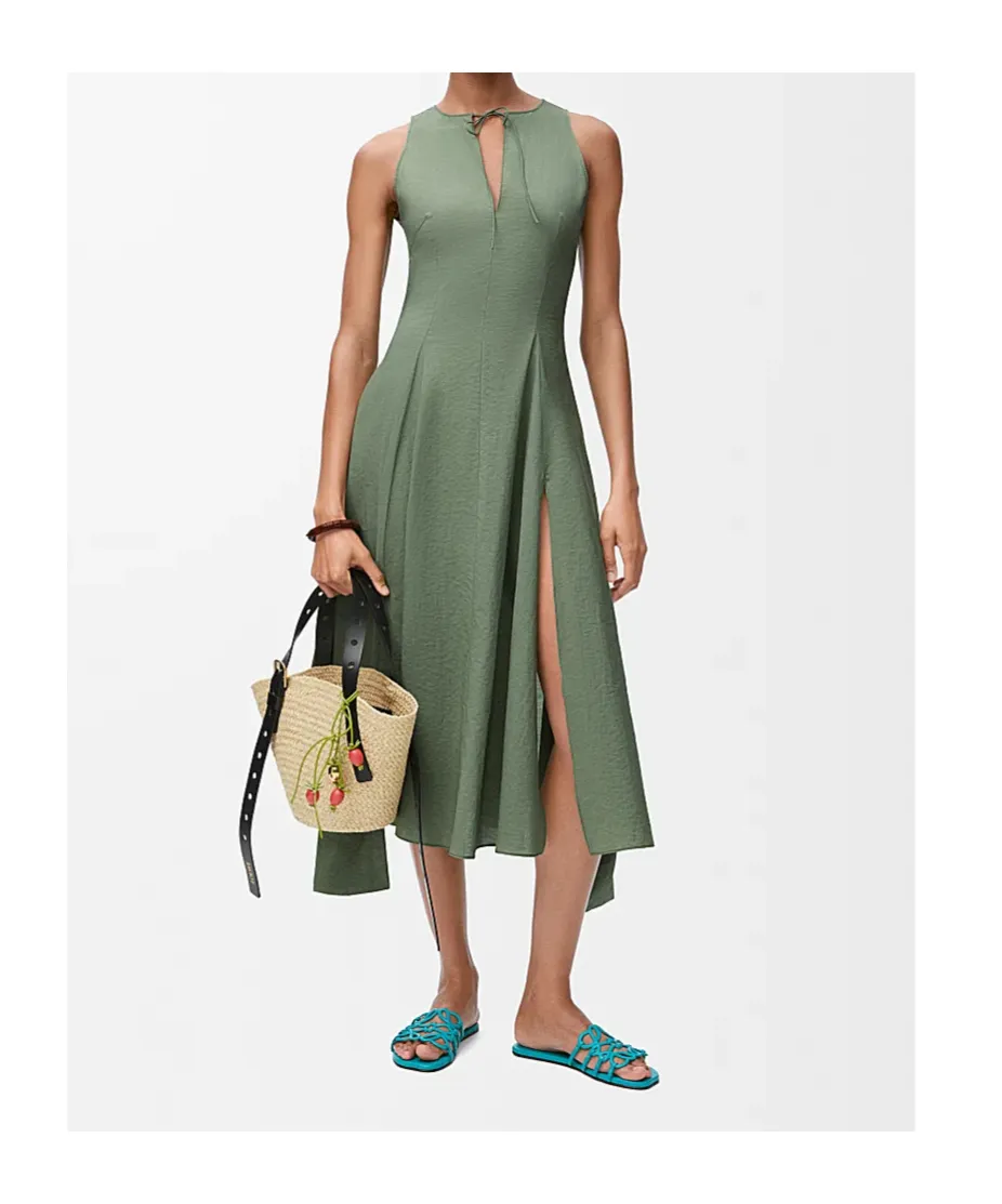 Loewe Sleeveless Wrap Midi Dress