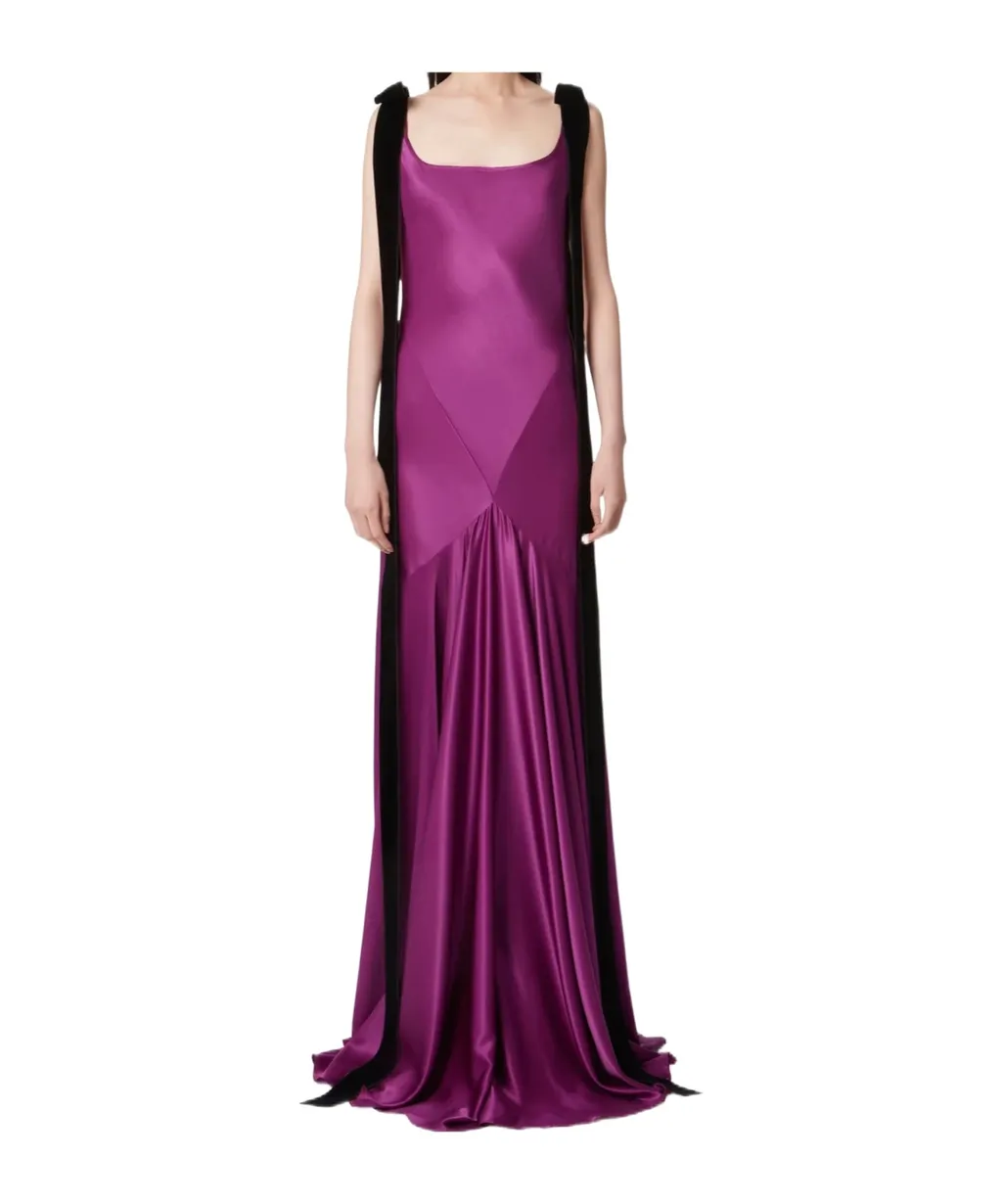 Satin-Finish Maxi Dress