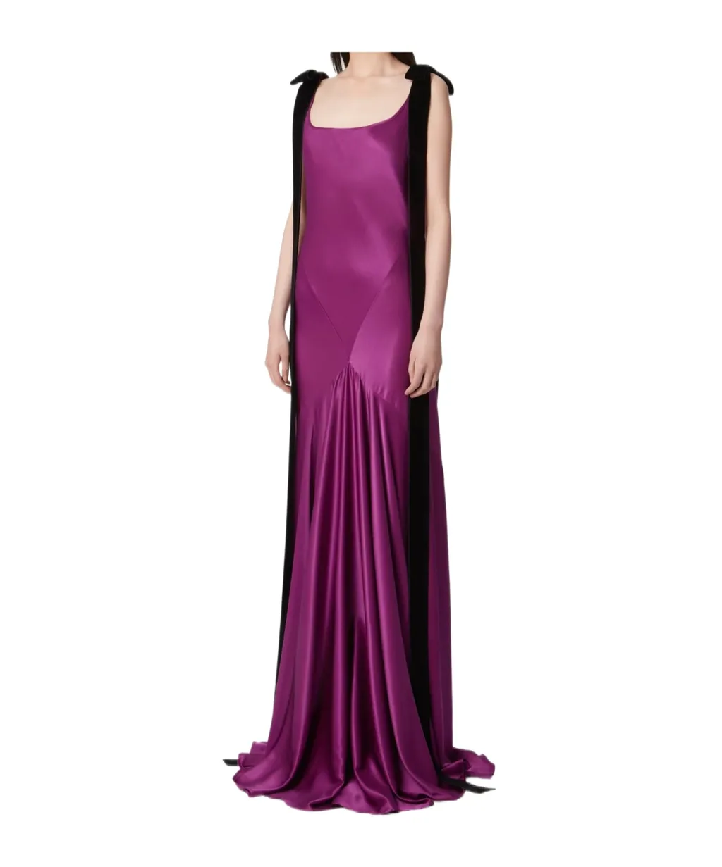 Satin-Finish Maxi Dress
