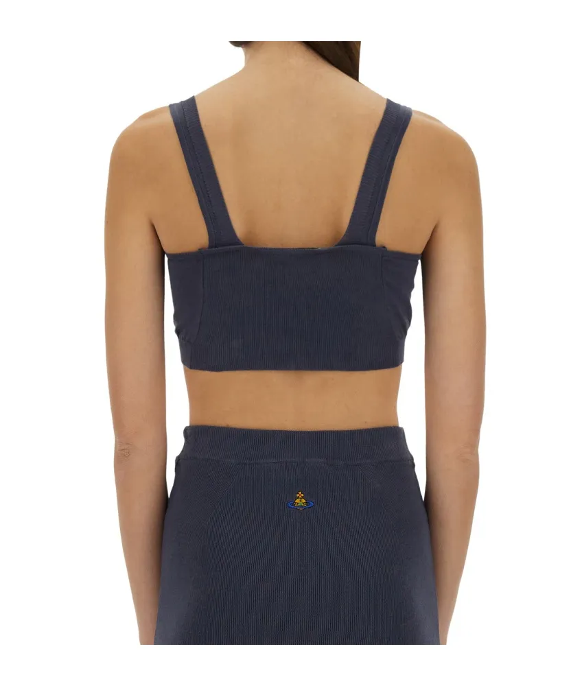 Vivienne Westwood Logo Embroidered Cropped Top
