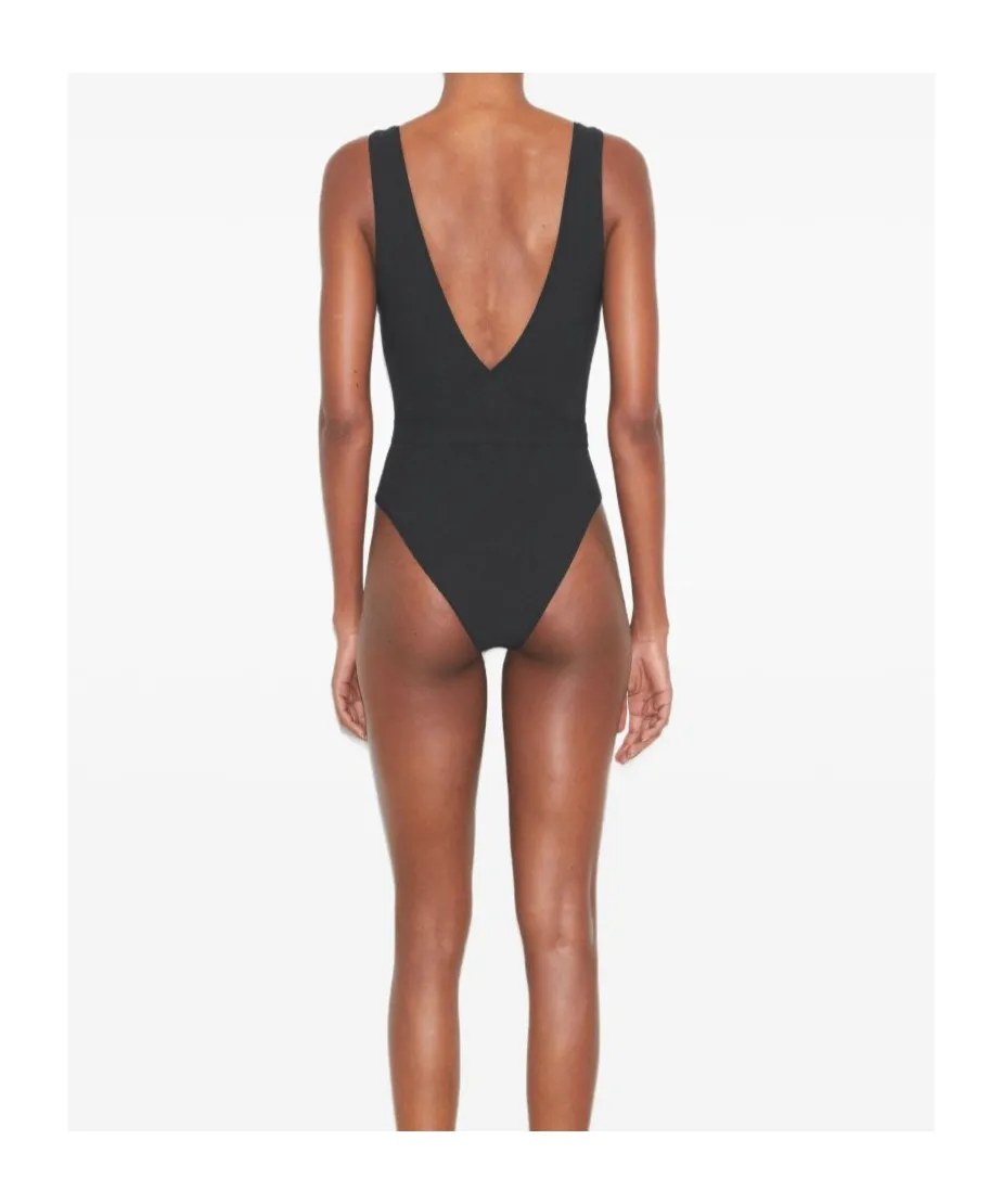 V-Neck Belted Swimsuit