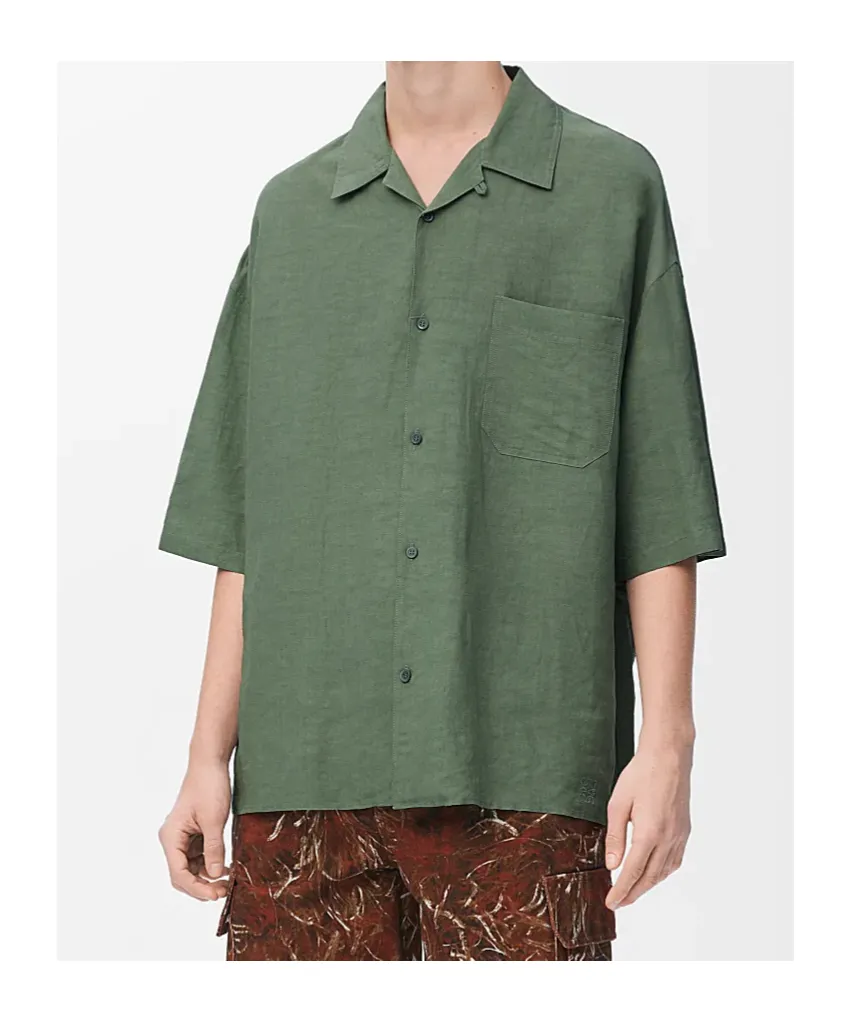 Short Sleeve Shirt In Viscose And Linen